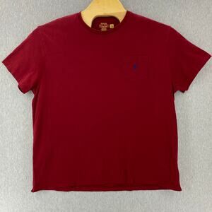 POLO‎ Ralph Lauren Classic Fit Crew Neck T Shirt Red  100% Cotton Men Size XL